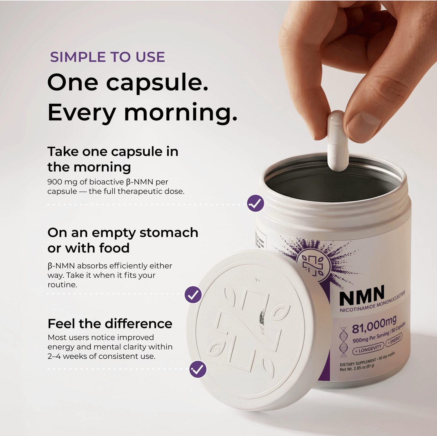NMN kosttilskud - kapsler 900 mg