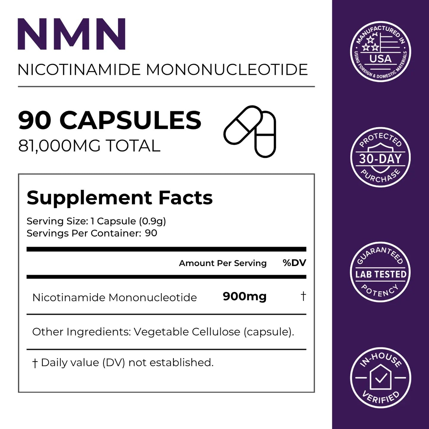 NMN kosttilskud - kapsler 900 mg